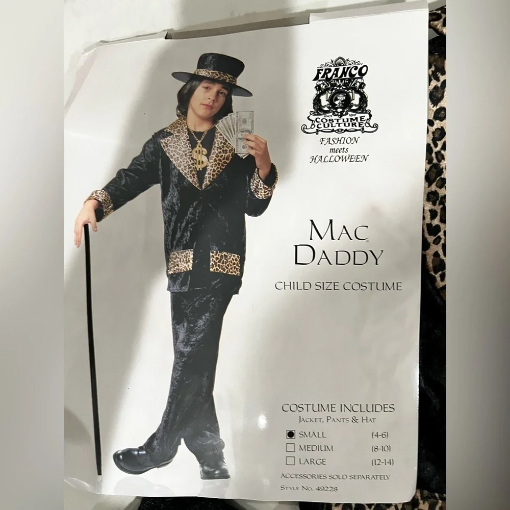 Child's Mac Daddy Costume with Leopard Accents
